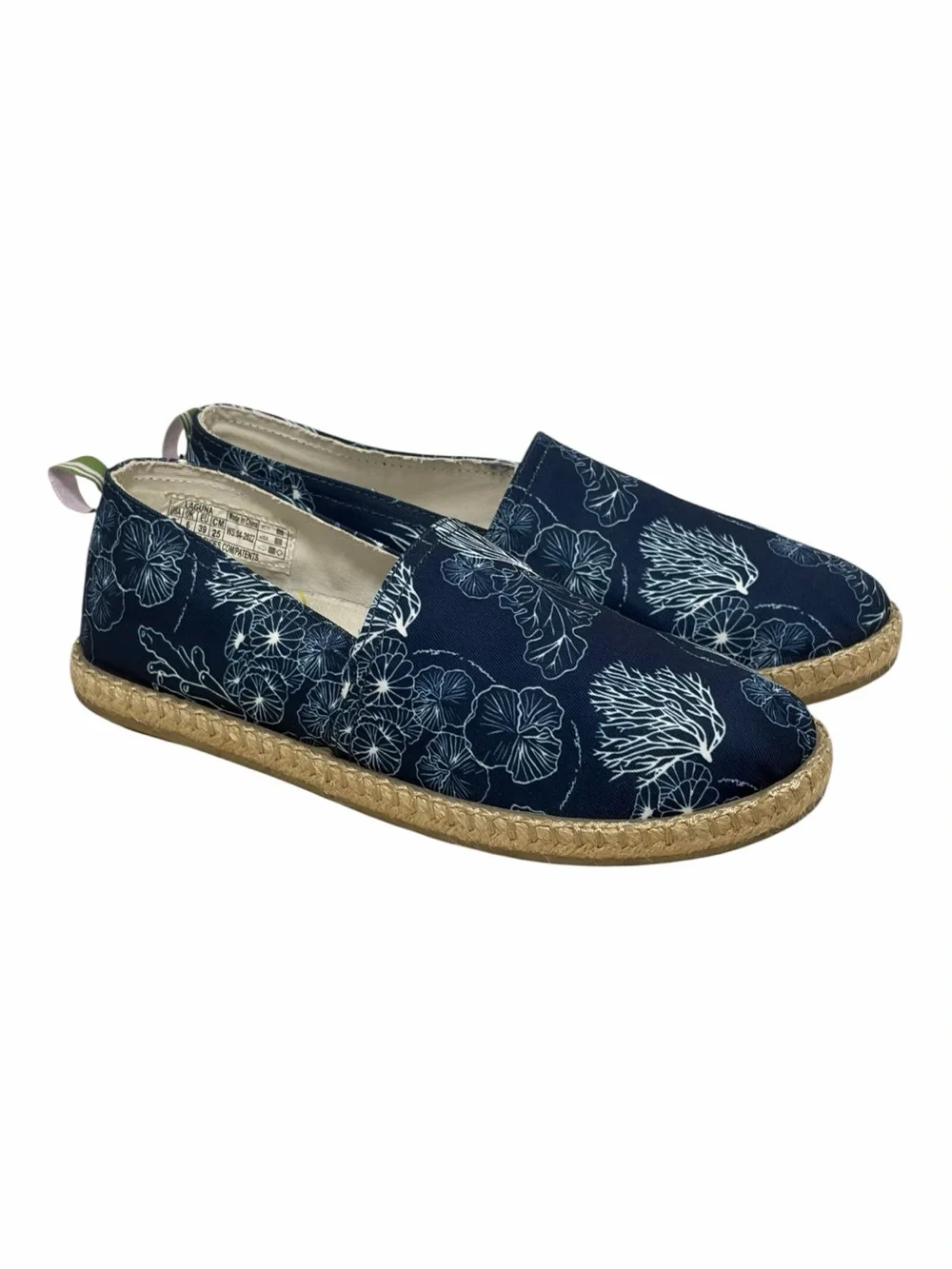 Vionic Blue & White Beach Laguna Espadrille Slip Ons - Like New - Size 8